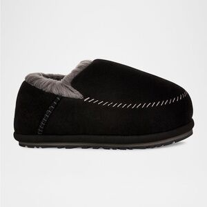 men’s Ugg Anders wool black platform slippers in black suede